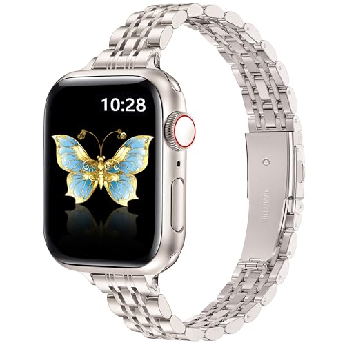 Vamyzji Slim Stainless Steel for Apple Watch Strap 40mm 42mm(Series 11 10) 41mm 38mm