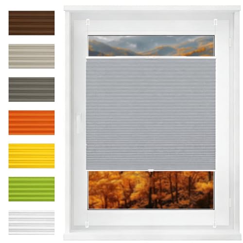 Estor Enrollable Diseño Moderno Opaco 90 x 230 cm Fijación sin Taladrar Translúcido Klemmfix Estor Opaco Enrollable Estores Noche y Dia Elegantes para Ventanas, Gris Claro