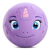 VangeBow Silent Indoor Soccer Balls for Toddlers 1-3, Inflatable Soft Plush Baby Toddler Soccer Ball Toys Gifts for Kid 3-5 Year Old Girl Boy First Birthday Gift (Unicorn, Pump Include)
