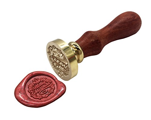 Merry Christmas Wax Seal Stamp Vintage Retro Arts Crafts Romantic Symbol Wax Seal Stamp Metal Stamp Fancy Greetings for Gift Packing Invitation Letter (Gold-Merry Christmas) - Thumbnail 2