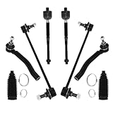 8-PC SET Suspension Kit for 2015-2018 for Chevy City Express 2013-2019 for Nissan Sentra for Nissan NV200 Front Inner Outer Tie Rod End w/Boot Sway Bar End Link