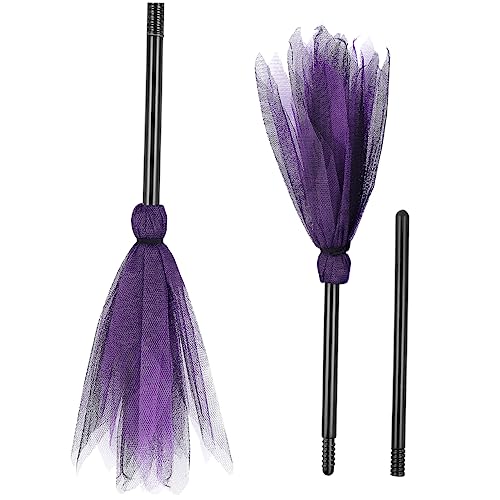 KOMBIUDA 2pcs Witch Broom Halloween Costumes for Cosplay Broom Toy Halloween Costume Masquerade Decorations Halloween Hanging Prop Witch Supplies Hanging Witches Prop Broom Cloth