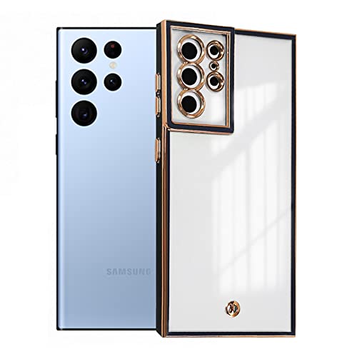 zonyee Custodia protettiva per Samsung Galaxy S22 Ultra, in morbido TPU elettrolitico compatibile con Samsung Galaxy S22 Ultra, protezione obiettivo fotocamera e custodia antiurto nero