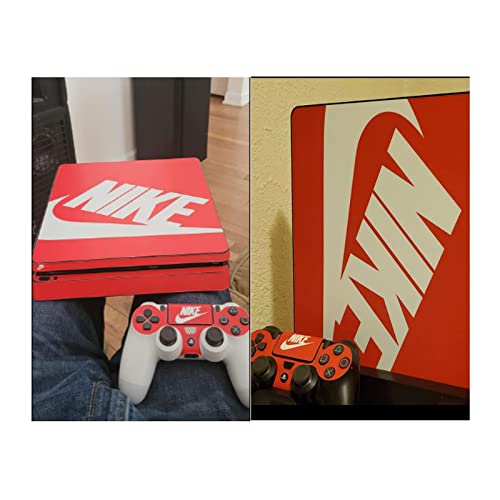 PS4 Slim Whole Body Vinyl Skin Sticker Decal Cover for Playstation 4 Slim System Console and Controllers - Shoebox Red - Thumbnail 7