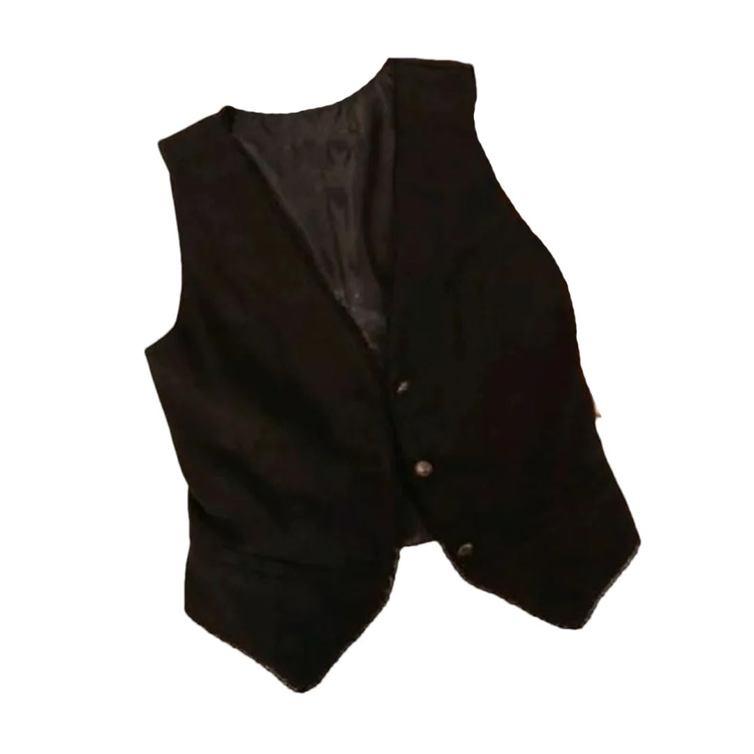 Hgvcfcv Chaleco elegante para mujer, estilo vintage, 3 botones, para negocios, ajustado, para oficina, trabajo formal