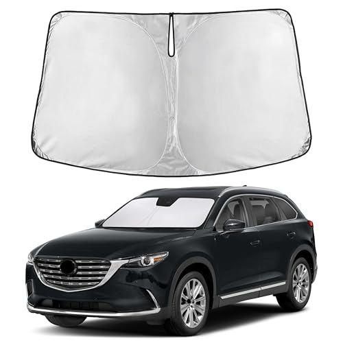 Image of EcoNour Windshield Sunshade Compatible for Mazda CX-9 2016-2024 2025 2026, Sun Visor for Front Windshield & Window Sun Shade Cover, UV Heat Blocker & Protector, Car Accessories