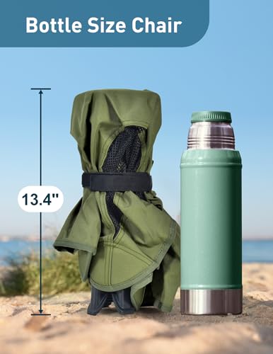 Docusvect Swivel Portable Camping Chair for Adults, Fast Setup, Lightweight & Small Folding Chair with Cup Holder, Side Pocket and Carry Bag - Support 330 LBS — view 4