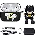 Maxjoy Airpods Pro Case Cover, Cute Silicone AirPod Pro Case Soft Protective Skin Cover with Keychain Compatible with Apple Airpods Pro 3rd Gen 2019 Wireless Charging Case for Girls Women Men, Black