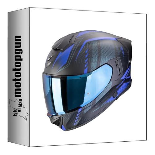 Casque intégral Scorpion Exo-530 Air Theras moto noir mat bleu XS
