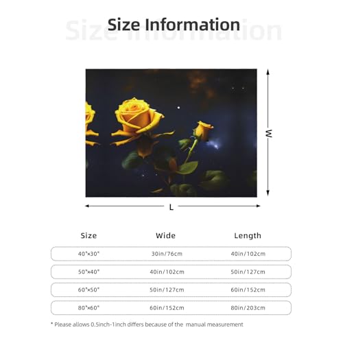 Couverture polaire douce PHAYAH motif roses jaunes idée cadeau confort maison - 6