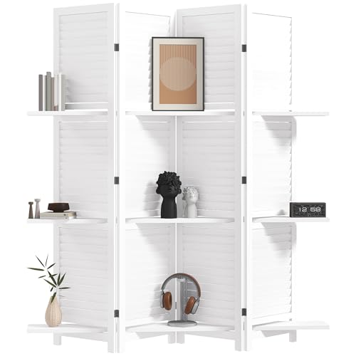 HOMCOM 4-Panel w Shelves