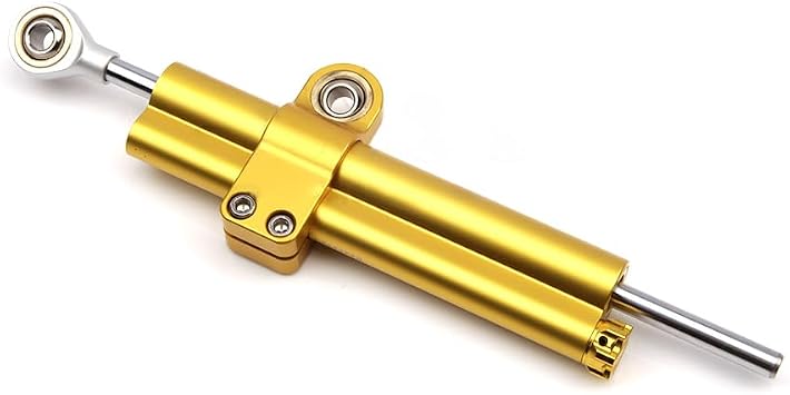 JUZELY Motorcycle Steering Damper Stabilizer for Piaggio Liberty 150 2010-2023, Adjustable Safe Control Steering Stabilize Damper Motorcycles Aluminum Dampers,Gold-B