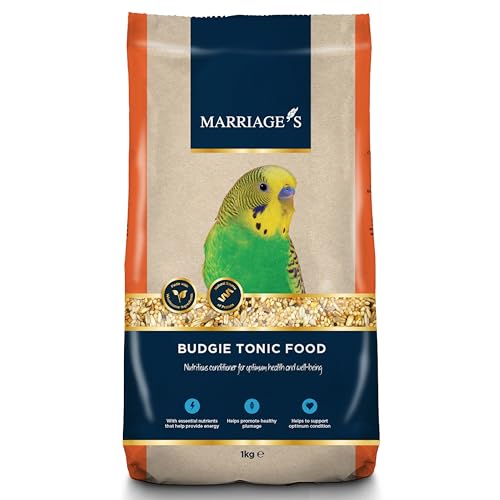 Marriages - Budgie Tonic Food, Budgie Seed and Bird Food with Red Millet, Oats, Nyjer Seed, Wholesome, Packed with Fibre and Protein (1kg)