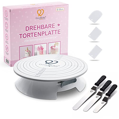 GoodBake drehbare Tortenplatte zum Dekorieren von Kuchen & Torten inkl. 3...
