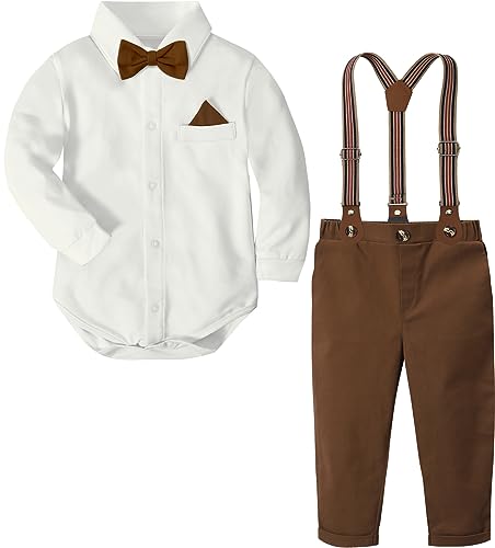 mintgreen Baby Junge Anzug Strampler Outfit Bodysuit Gentleman Hochzeit...