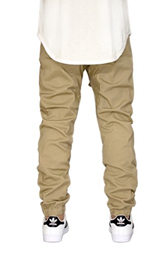 URBANJ Men's Twill Drop Crotch Jogger Pants - 15 Colors3