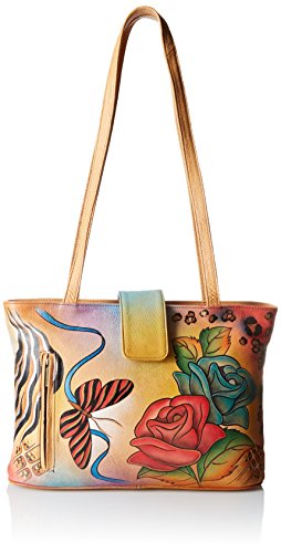 Anna by Anuschka Damen Tragetasche Tote Bag-Echt Leder-Medium Rose Safari, Einheitsgröße Cover