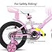 KEANO Zinnia 14 Inch Kids Bike for Girls Ages 3-5 Years, 14 Inch Girls' Bikes with Training Wheels, Streamers, Basket and Doll Seat, Children Bicycles Pink