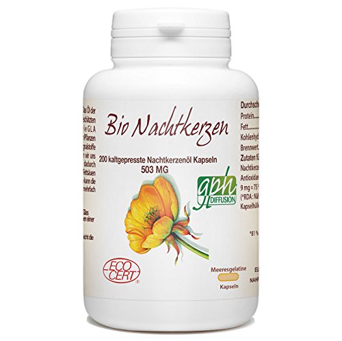 Bio Nachtkerzenöl- 500mg- 200 kaltgepresste Öl Kapseln Cover
