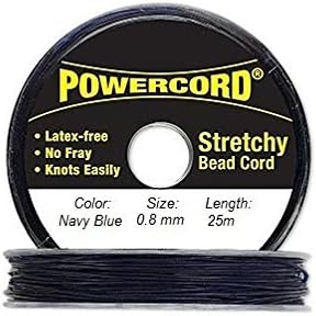 Powercord Elastic Cord Navy Blue 0.8mm diameter 27.3 yards / 25 meters
