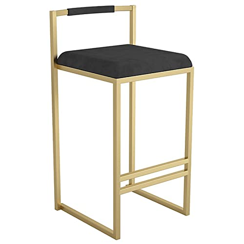Tabouret de bar velours blanc 75 cm avec pieds dorés et repose-pieds confortable pour comptoir