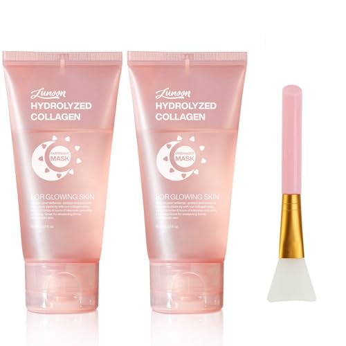 JISKG 2 Pcs Collagen Night Wrapping Mask, Hydration Elasticity Firming Skin Deep Facial Treatment Bio Collagen Sleeping Mask.