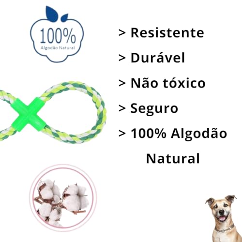 2 Brinquedo Pet Corda Resistente Interativo Cachorro Forte (KIT 02)