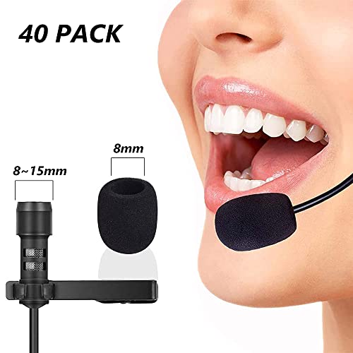 Aieraczy 40 Black Mini Microphone Covers, Foam Mic Cover, Windshields - Image 2
