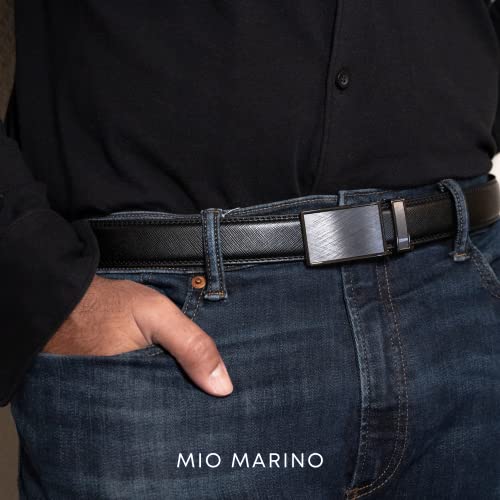 Image of Marino Avenue Ratchet Belt for Men. Adjustable Leather Dress Belt with 38 Easy to Click Into Place Ratchet Closures.