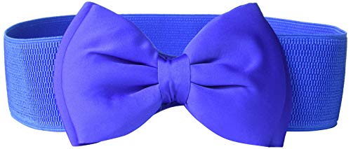 Hello My Life&Apparel Elastic Stretch Corset Waist Belts Wide Bow-Knot Dress for Womens Girls (Sapphire)