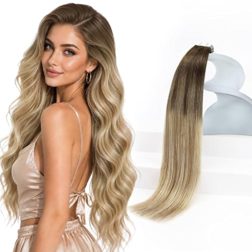 Image of Sunny Hair Tape in Hair Extensions Human Hair Balayage 18 Inch for Travel