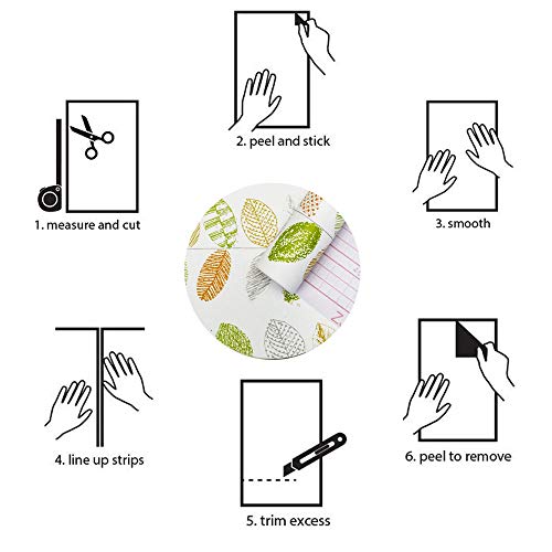 image for OUfdj Leaves Wallpaper Paper for Wall Colorful Leaves Peel & Stick Wal