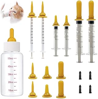 Kitten Bottle,Puppy Syringe Feeder,Pet Feeding Bottle with Nipple Feeding Needle Tubing for Puppy Kitten Squirrels and Other Newborn Pets,Puppy Kitten Whelping Kit 13Pack