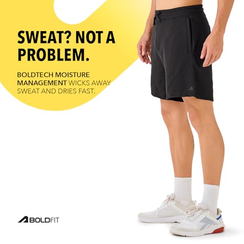 Image of Boldfit Shorts for Men Solid Men Shorts Regular Fit Gym Shorts for Men Workout Yoga Outdoor All Day Shorts for Men All Season Wear Cotton Poly Quick Dry Mens Shorts Yoga Shorts