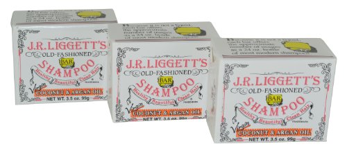 J.R Liggett Old Fashioned Bar Shampoo Virgin Coconut & Argan Oil Pack of 3 (3.5 oz Bars)