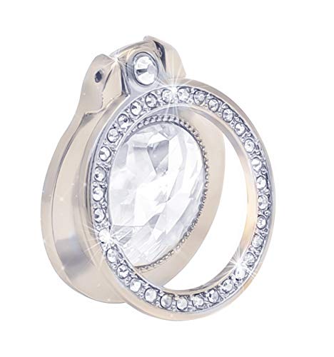 ENCORASHOP Finger Ring Stand 360° Rotation Bling Universal Cell Phone Ring Holder Kickstand for iPhone X, Silver