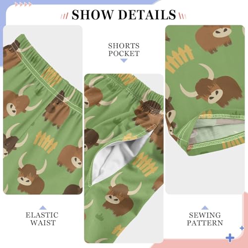 ZZXXB Farm Cow Boys Long Pants Soft Trousers Elastic Waist Kids Lounge Bottoms with Pockets S-XL4