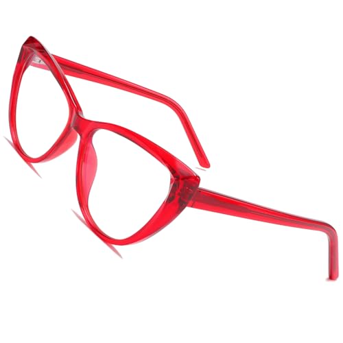 Image of Blue Light Blocking Glasses, TR90 Cat Eye Frame Computer Glasses With Anti Eyestrain & UV Glare Protection (Wine Red)
