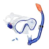 【Material seguro apto para uso alimentario】 La falda de las gafas snorkel, la nariz y la boquilla del esnórquel están hechos de silicona de grado alimentario, suave, cómodo, seguro y duradero, el niño muerde fácilmente durante el buceo, se adapta perfectamente a la boca, no hará que el niño se sienta incómodo. y doloroso