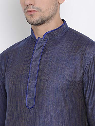 Image of VASTRAMAY Men's Beige Cotton Kurta and Pyjama Set