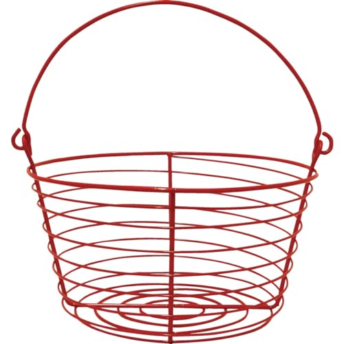 Stromberg's Large Egg Basket (Red) Holds 5.5 Dozen (66) Eggs | Coated Metal Egg Basket | Will Not Leave Marks on Eggs and Easy to Clean | Shape Allows Air Flow for Fast Cooling and Drying