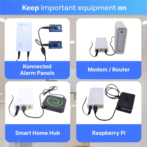 Batería para mini UPS de doble voltaje Konnected 12V DC 7800mAh con salida USB de 5V 4