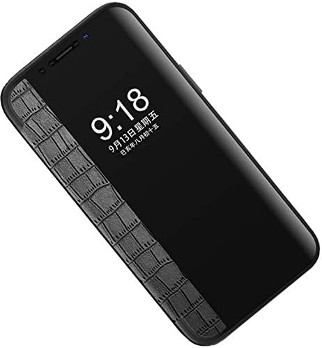 Étui rabat iPhone 13 anti-choc avec fenêtre noire Svart