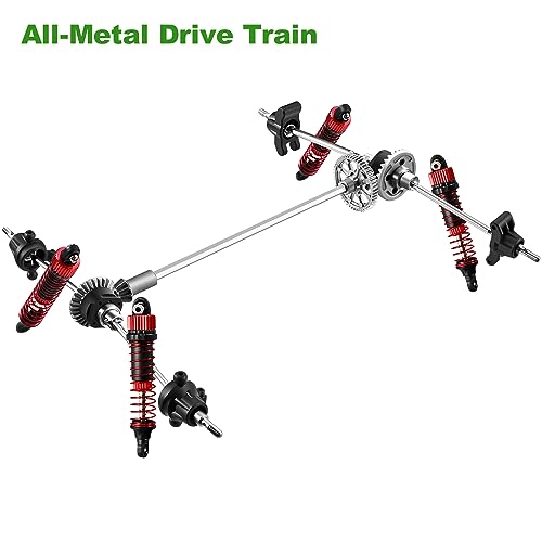 YONCHER YC200 Coche Teledirigido, 1/16 45+Km/h Offroad Coche Teledirigido Adulto para Niños, Radiocontrol Coche 4WD, 4x4 RC Crawler Camiones de Control Remoto Juguete con 2 Baterías 55min+ - imagen 4