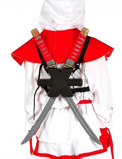 FIESTAS GUIRCA | 2 Espadas Samurai de Juguete - Accesorio de Disfraz para Ninjas - Ideal para Fiestas, Halloween y Carnaval - Armas de Mentira para la Espalda - Gris y Rojo | Ya disponible en tu tienda friki favorita! En mundofriki.es! FIESTAS GUIRCA | 2 Espadas Samurai de Juguete - Accesorio de Disfraz para Ninjas - Ideal para Fiestas, Halloween y Carnaval - Armas de Mentira para la Espalda - Gris y Rojo | Ya disponible en tu tienda friki favorita! En mundofriki.es!
