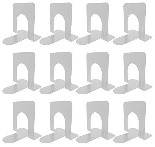 Clipco Premium Book Ends With Anti-Slip Pad 5-Inch (Pack Of 12) (White) #TOP28