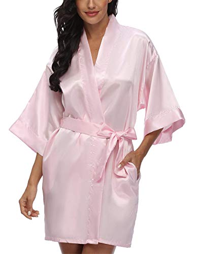 Image of Giova Women Bridal Robe for Bride and Bridesmaid Getting Ready Wedding Party Bathrobe