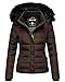 Produktbild Navahoo Damen Winter Jacke Parka Steppjacke mit Kapuze Teddyfell gefüttert Vegan-Pelz Miamor (Schoko, S)