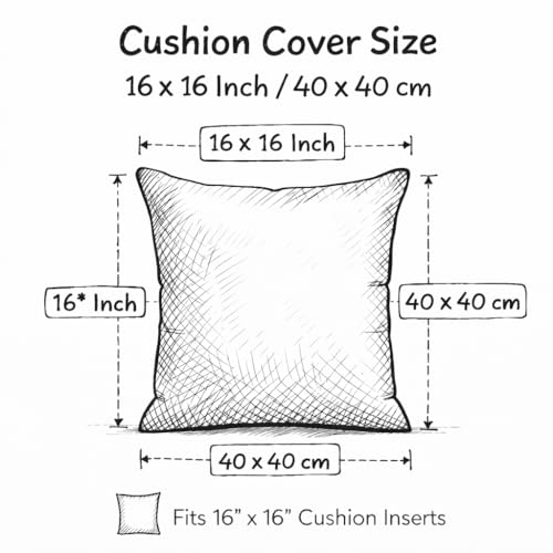 Image of Premium Palm Tree Cotton Jute Square 16x16 Inch Cushion Cover 40x40 cm Throw Pillow Cover for Living Room Couch Diwan Sofa, Beige (Set of 1)