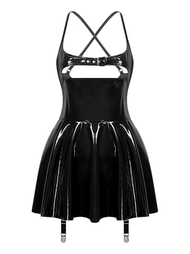 Lingerie robe de soirée en cuir verni IEFIEL l'éclat d'une silhouette sculptée